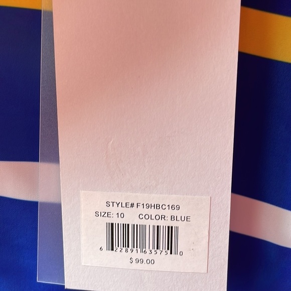 HBC Stripes Signature Multi-stripe Navy Sleeveless Midi Dress 👗 🎉 - Picture 7 of 8